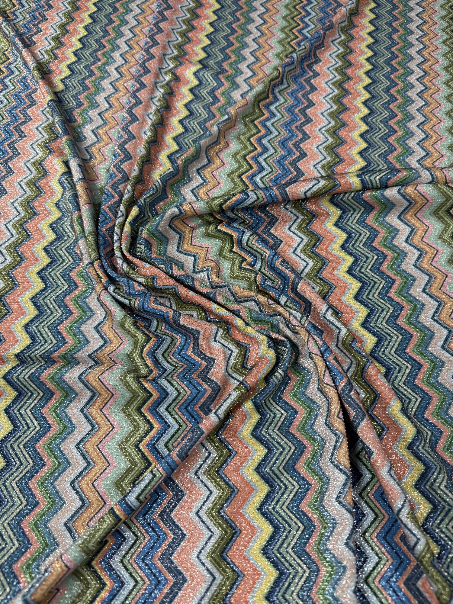 Zigzag Triko Simli Lurex Kumaş