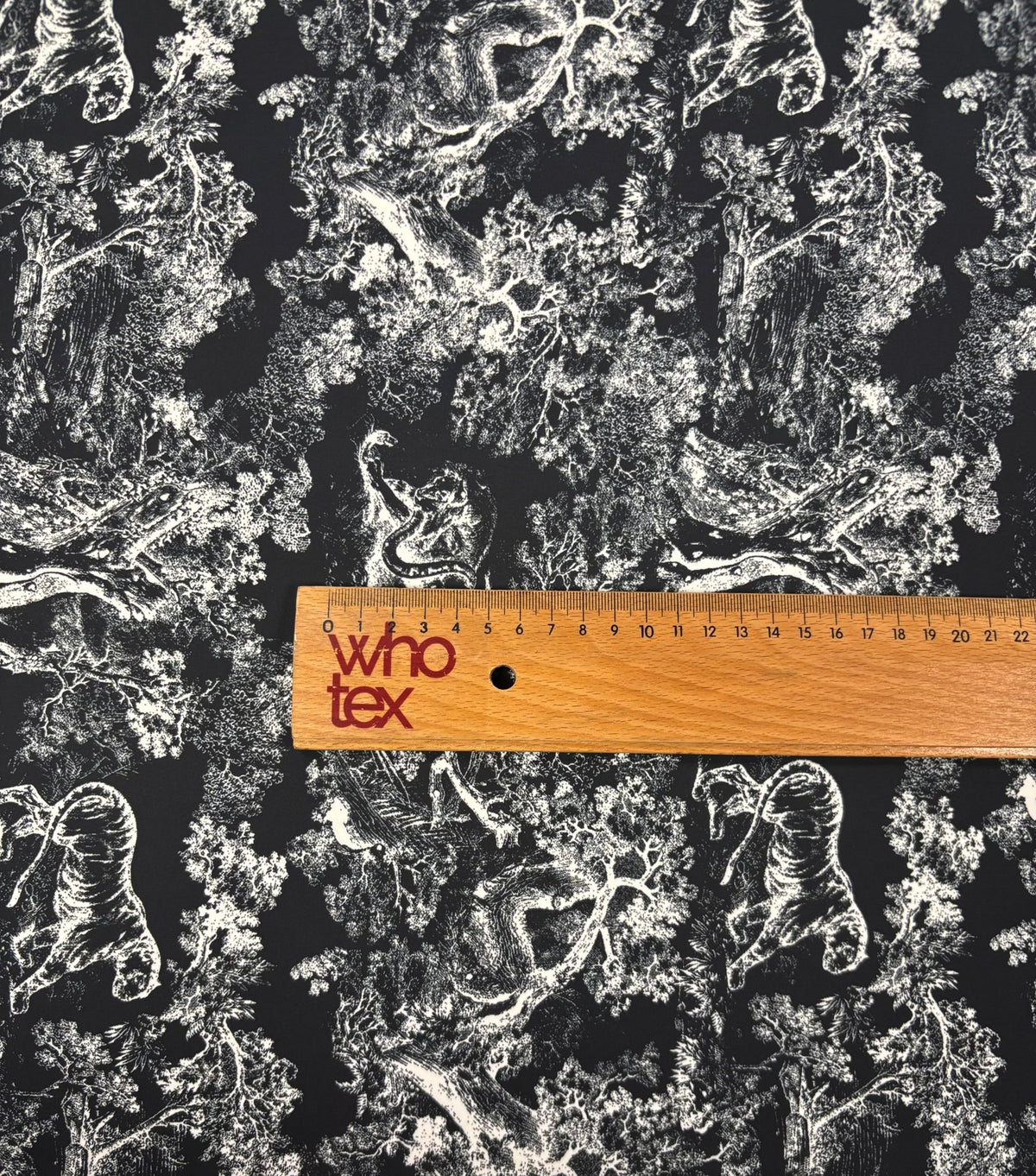 Abstract Black & White Crepe Fabric by the Metre - Whotex Fabrics London