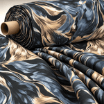 Abstract Feather Pattern Fabric by the Metre - Whotex Fabrics London