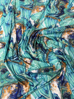 Abstract Marble Print Stretch Spandex Fabric by the Metre - Whotex Fabrics London