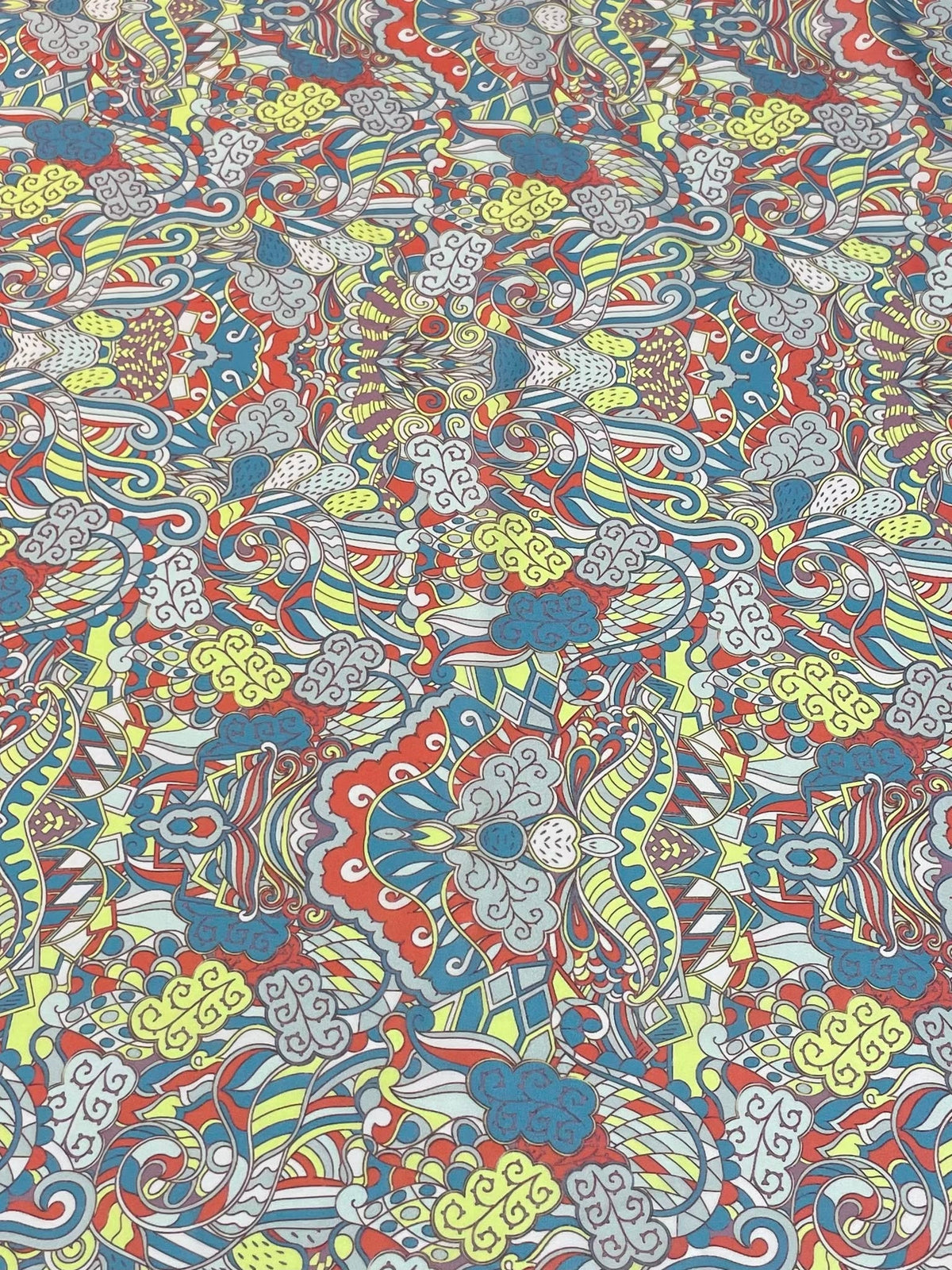 Abstract Paisley Crepe Fabric by the Metre - Whotex Fabrics London