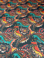 Abstract Paisley Print Chiffon Fabric by the Metre - Whotex Fabrics London