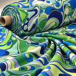 Abstract Print Lycra Stretch Fabric by the Metre - Whotex Fabrics London