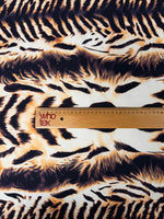 Abstract Tiger Stripe Organic Cotton Poplin Fabric by the Metre - Whotex Fabrics London