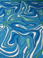 Abstract Wave Lycra Stretch Fabric by the Metre - Whotex Fabrics London