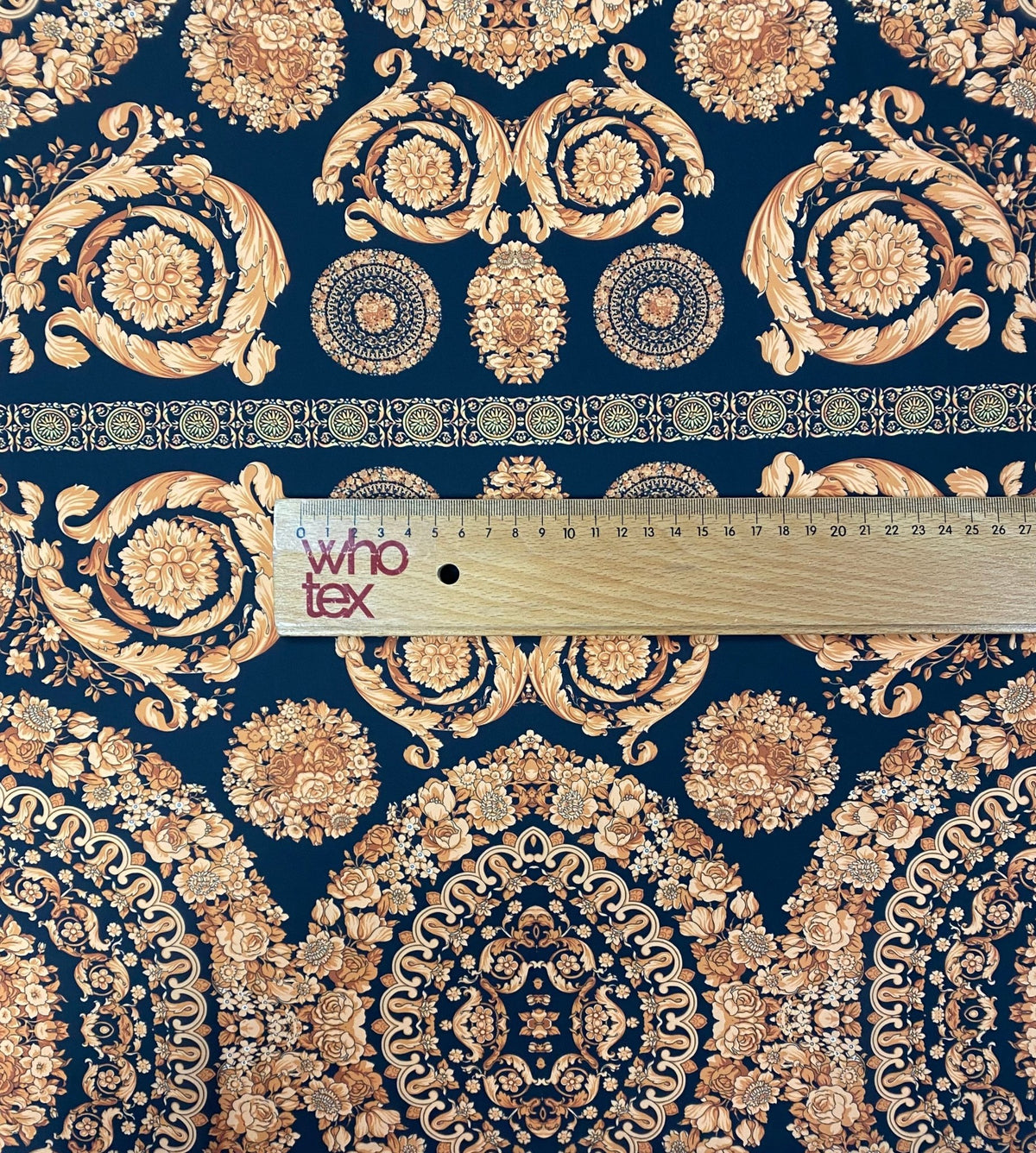 Baroque Black Gold Fabric by Metre - Whotex Fabrics London