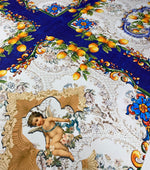 Baroque Lemon & Cherub Crepe Fabric by the Metre – Luxury - Whotex Online Fabric Store