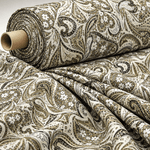 Beige & Cream Paisley Fabric by the Metre – Classic Style - Whotex Fabrics London