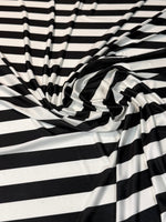 Black and White Horizontal Striped Fabric by the Metre - Whotex Fabrics London