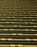 Black Gold Chain Print Fabric by the Metre - Whotex Fabrics London