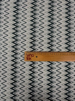 Black Silver Zigzag Lurex Fabric by the Metre - Whotex Fabrics London