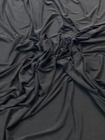Black Stretch Cupro Blend Fabric by the Metre - Whotex Fabrics London