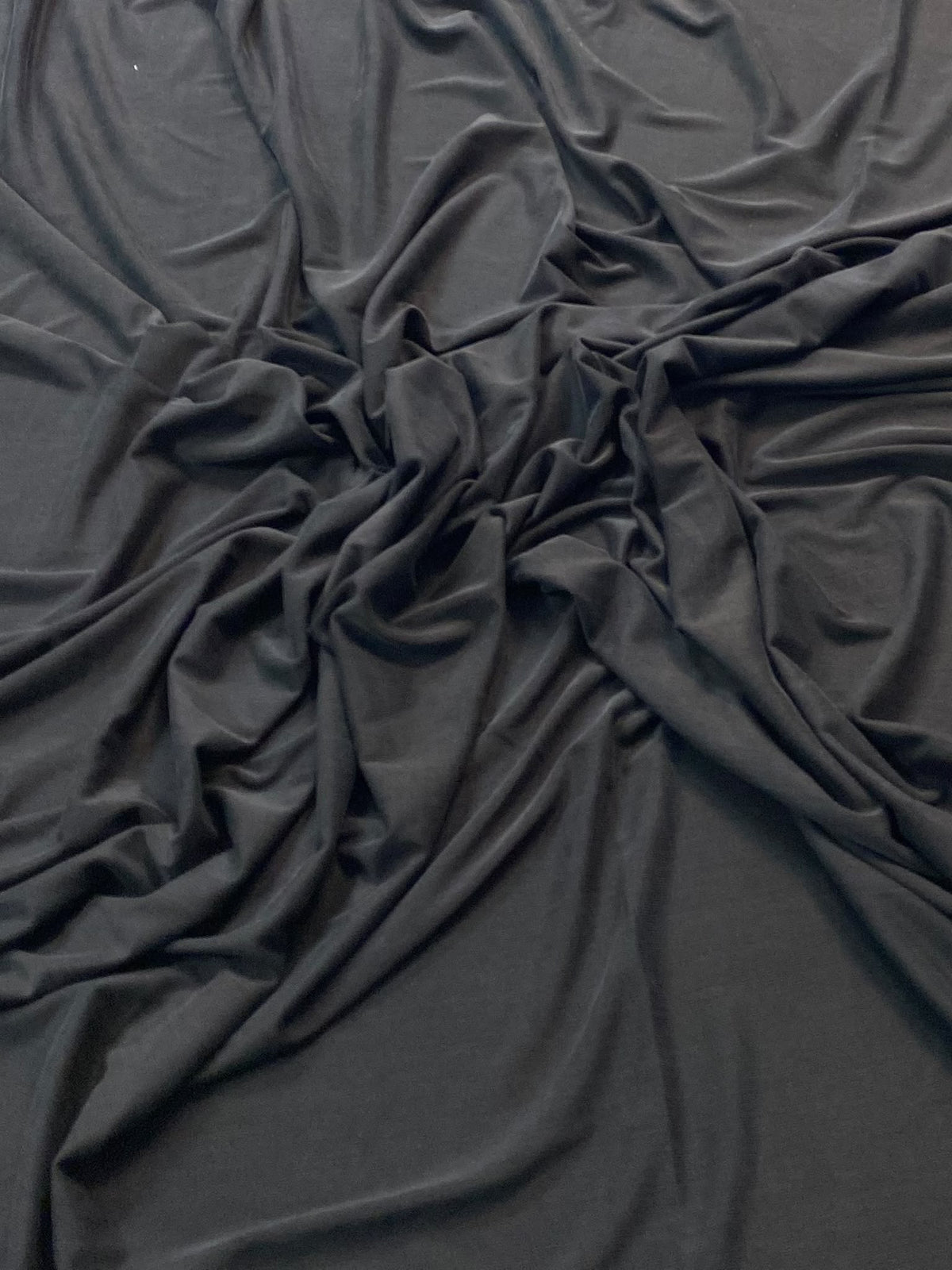 Black Stretch Cupro Blend Fabric by the Metre - Whotex Fabrics London