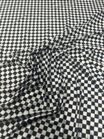 Black & White Checkered Spandex Fabric by the Metre - Whotex Fabrics London