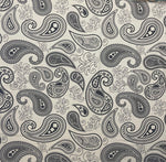 Black & White Paisley Fabric – Classic Boho Pattern by the Metre - Whotex Fabrics London