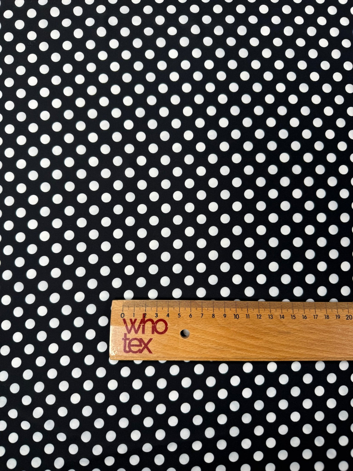 Black & White Polka Dot Crepe Fabric by the Metre - Whotex Fabrics London