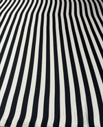 Black White Stripe Satin Fabric by the Metre - Whotex Fabrics London