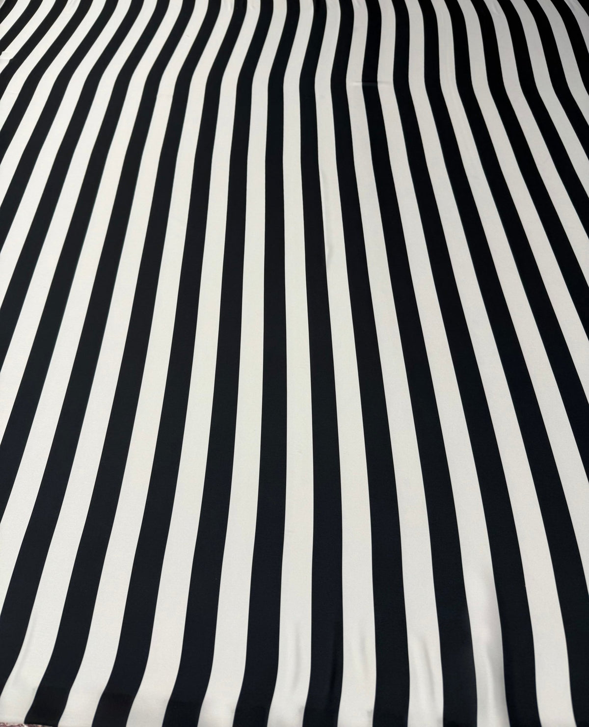 Black White Stripe Satin Fabric by the Metre - Whotex Fabrics London