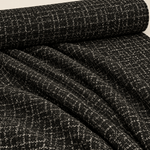 Black Wool Tweed Fabric – Glitter Checked Suiting Material - Whotex Fabrics London