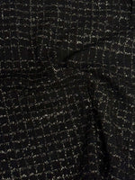 Black Wool Tweed Fabric – Glitter Checked Suiting Material - Whotex Fabrics London