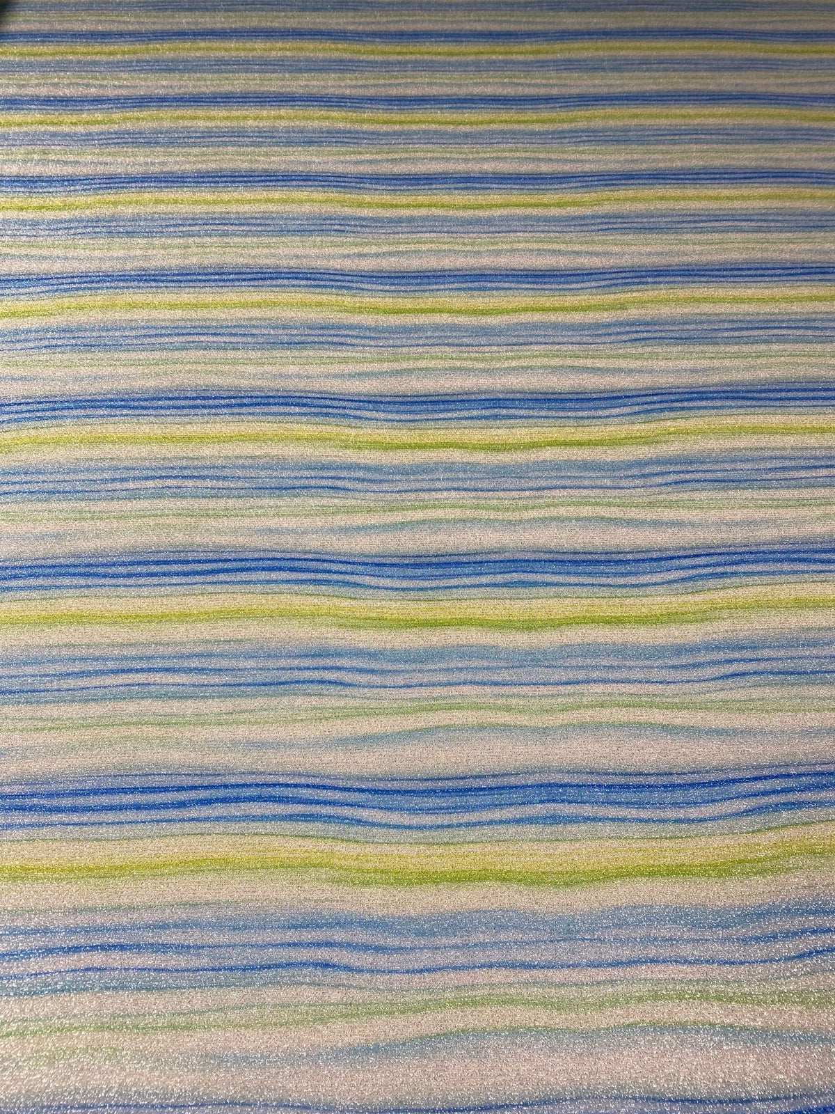 Blue Green Striped Lurex Fabric with Shimmer by the Metre - Whotex Fabrics London