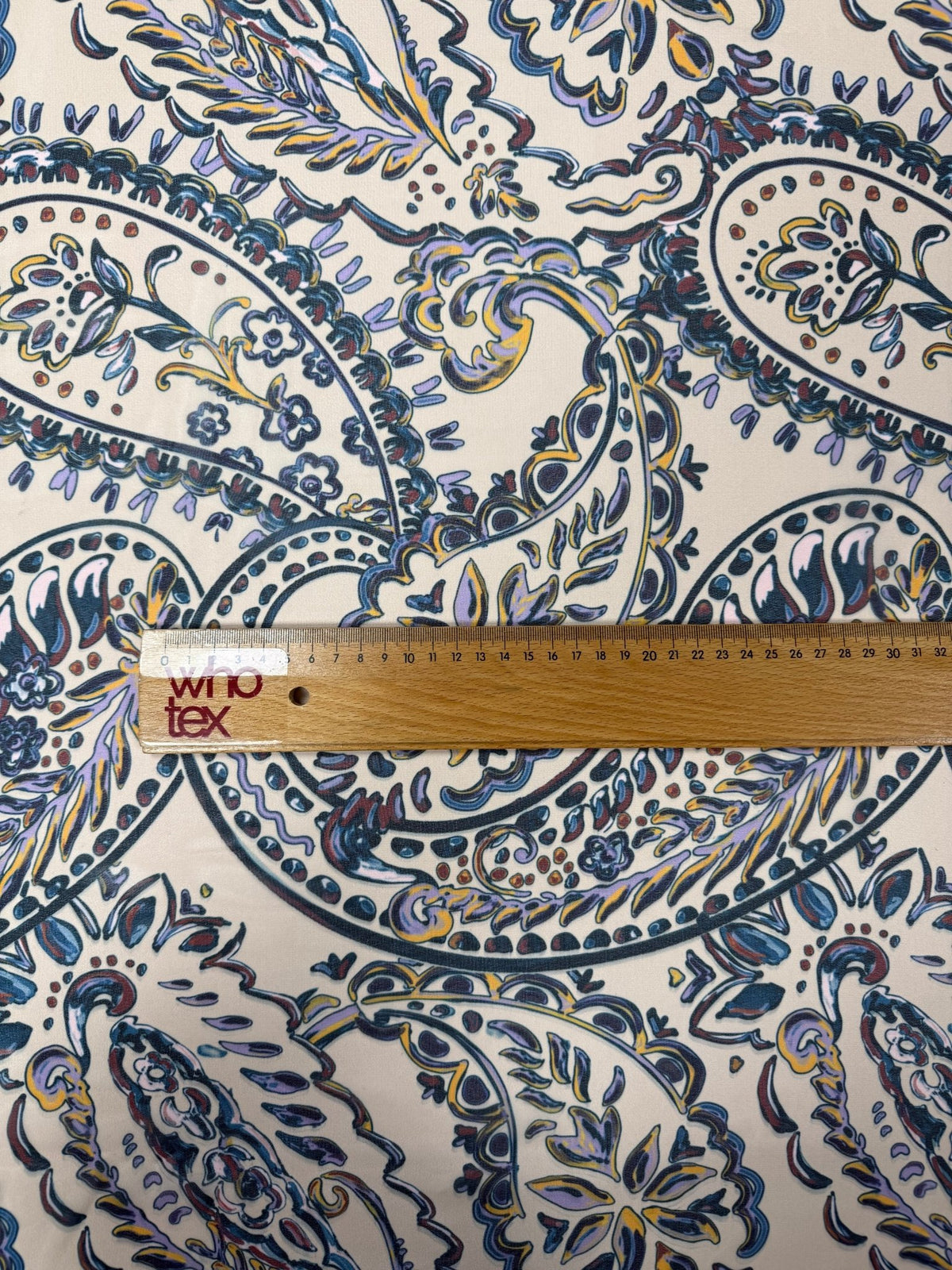 Blue Paisley Print Fabric – Soft Drape Dressmaking Material - Whotex Fabrics London