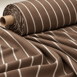 Brown Stripe Fabric – Minimal Cream Line Design - Whotex Fabrics London