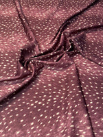 Burgundy Fawn Deer Print Stretch Scuba Fabric by the Metre - Whotex Fabrics London