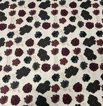 Burgundy Floral Print Fabric by the Metre - Whotex Fabrics London