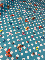 Butterfly & Ladybird Polka Dot Fabric by the Metre - Whotex Fabrics London