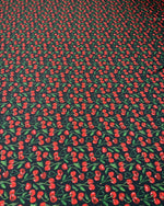 Cherry Print Lycra Stretch Fabric by the Metre - Whotex Fabrics London