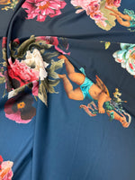 Cherub Floral Crepe Fabric by the Metre - Whotex Fabrics London