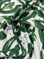 Classic Green Ornamental Upholstery Fabric by the Metre - Whotex Fabrics London