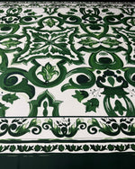 Classic Green Ornamental Upholstery Fabric by the Metre - Whotex Fabrics London