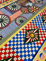 Colourful Geometric Crepe Fabric by the Metre - Whotex Fabrics London