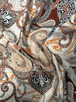 Elegant Black & Beige Paisley Fabric by the Metre - Whotex Fabrics London