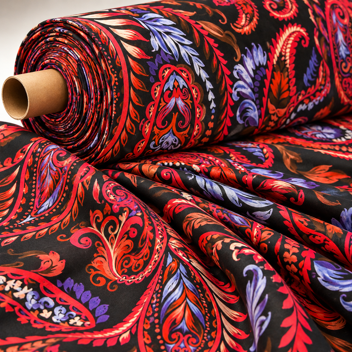 Elegant Paisley Pattern Fabric by the Metre – Soft & Stylish - Whotex Fabrics London