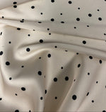 Elegant Polka Dot Fabric – Soft Beige with Black Dots - Whotex Fabrics London