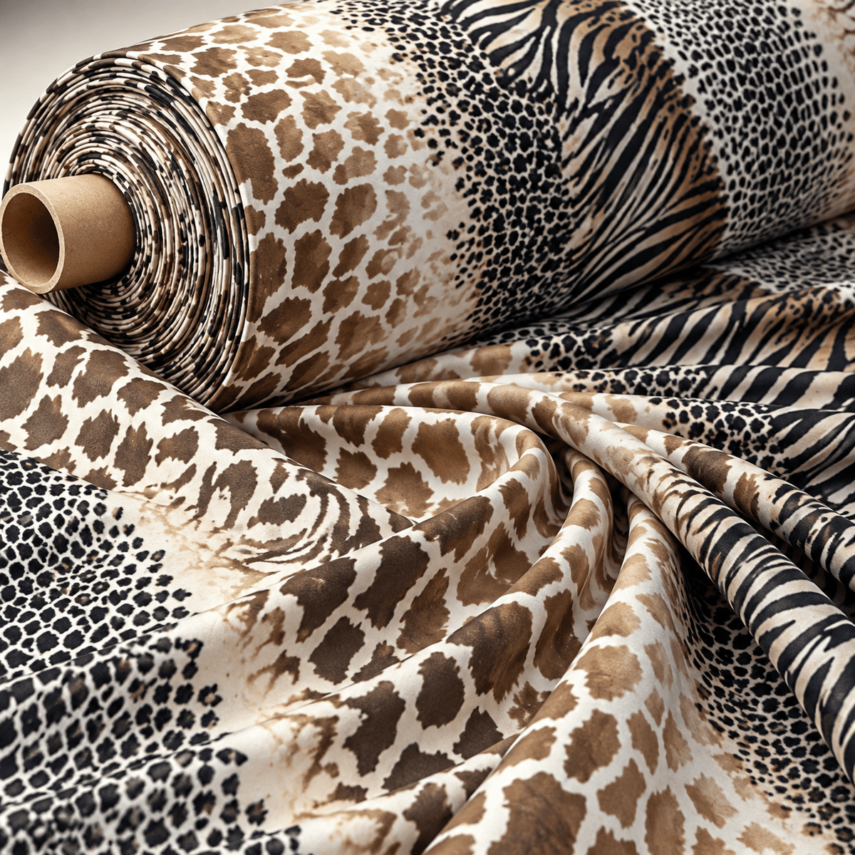Exotic Animal Print Sequin Fabric by the Metre - Whotex Fabrics London