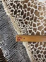 Exotic Animal Print Stretch Velvet Fabric by the Metre - Whotex Fabrics London