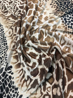 Exotic Animal Print Stretch Velvet Fabric by the Metre - Whotex Fabrics London