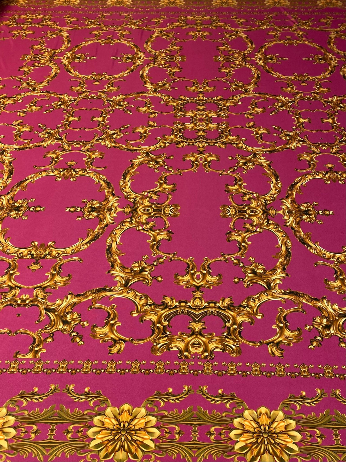 Fuchsia Baroque Fabric by Metre - Whotex Fabrics London