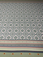 Geometric Border Linen Fabric by the Metre - Whotex Fabrics London