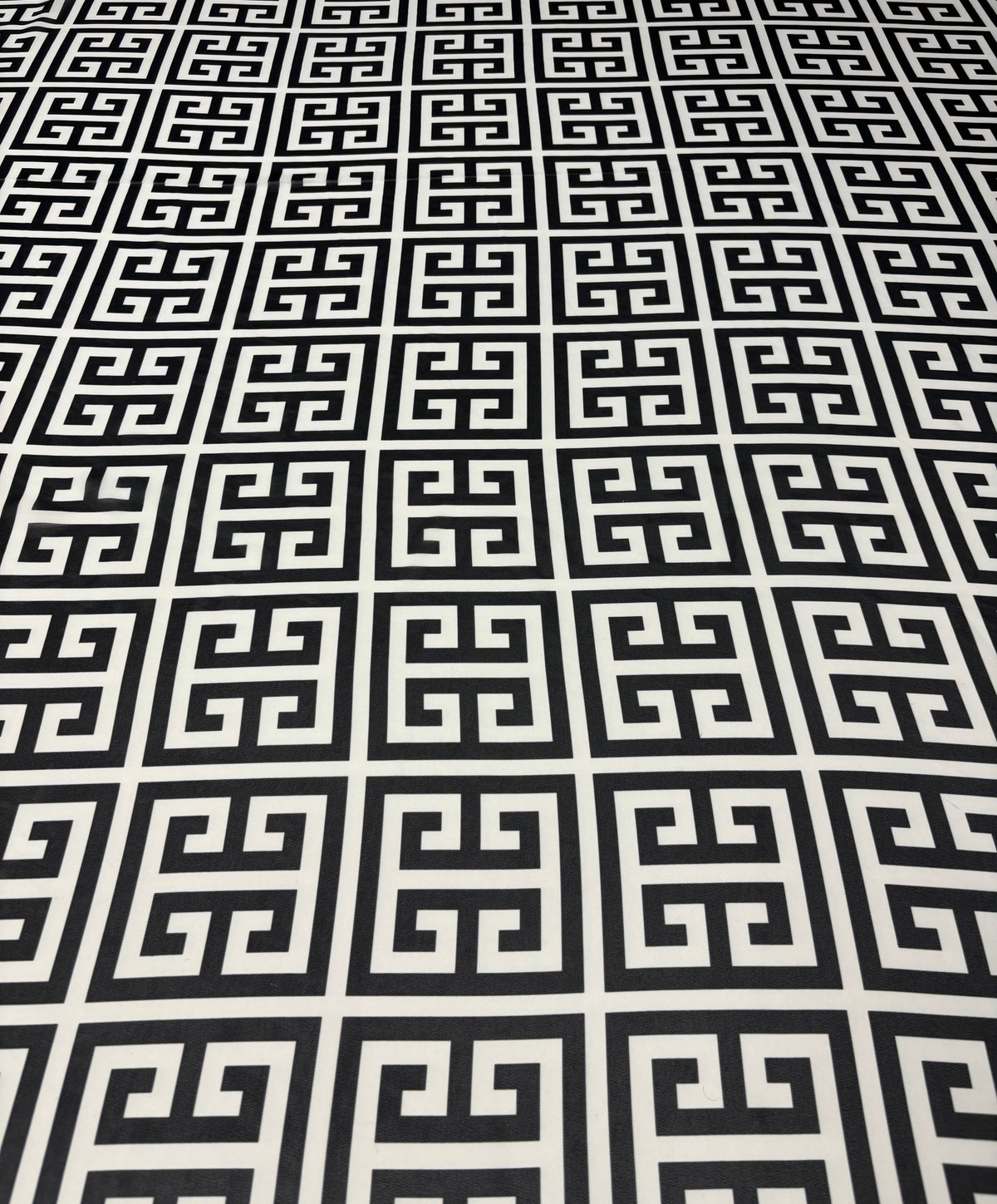 Geometric Greek Key Chiffon Fabric by the Metre - Whotex Fabrics London