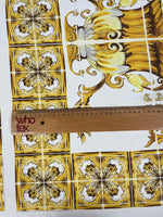 Gold Baroque Floral Crepe Fabric by the Metre – Luxury Dressmaking - Whotex Online Fabric Store