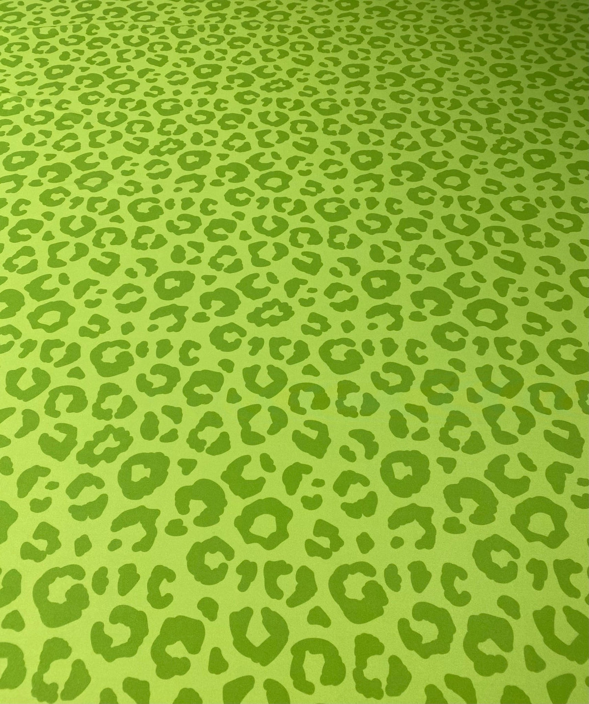 Green Leopard Print Lycra Stretch Fabric by the Metre - Whotex Fabrics London