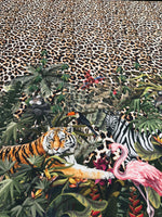Jungle Animal Print Crepe Fabric by the Metre - Whotex Fabrics London