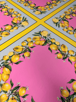 Lemon Border Print Fabric - Whotex Fabrics London