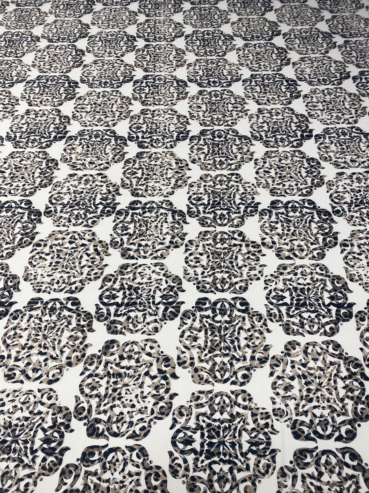 Leopard Medallion Print Fabric by the Metre - Whotex Fabrics London