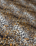 Leopard Print with Gold Accents Organic Cotton Poplin Fabric by the Metre - Whotex Fabrics London